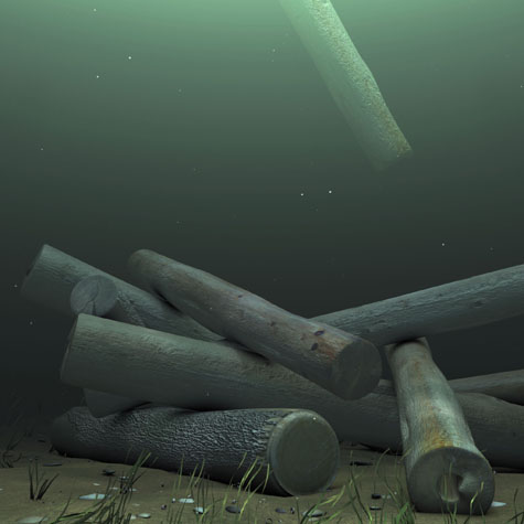 rendered still of logjam animation using maya