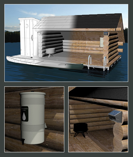 floating adirondack lean to 3d architecture design using rhino  by nick machia